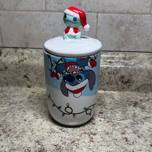 Disney Holiday Stitch Cookie Jar - Red, Blue, White